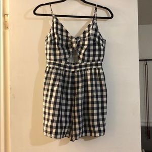 American Eagle Plaid Romper